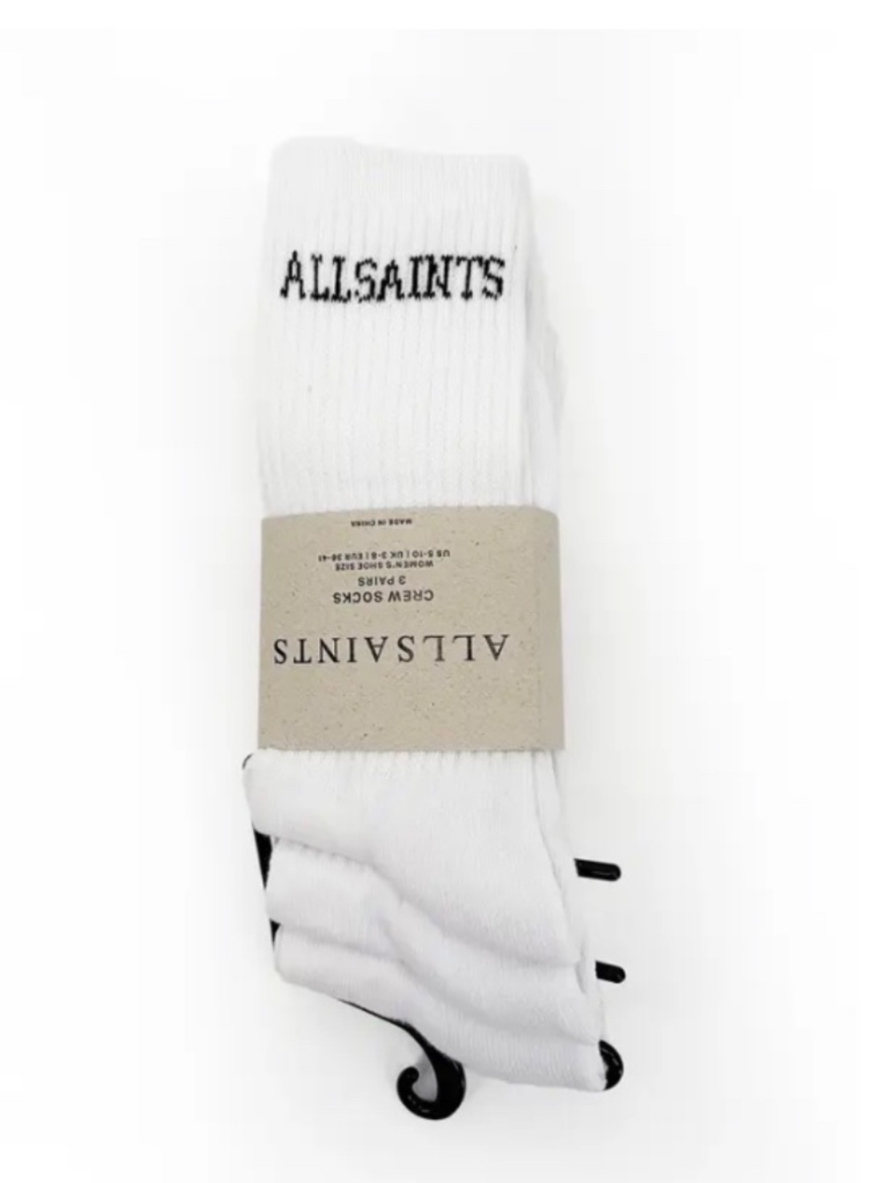 ♦️All Saints Women’s Crew Socks 3 pair nice quality size 5 to 10 - Picture 2 of 2